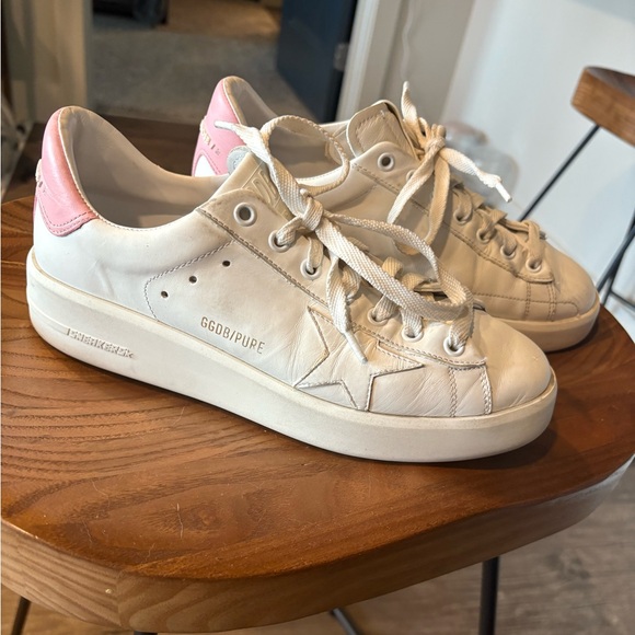 Golden Goose Pure Star White and Pink Women's Sneakers - Picture 1 of 6